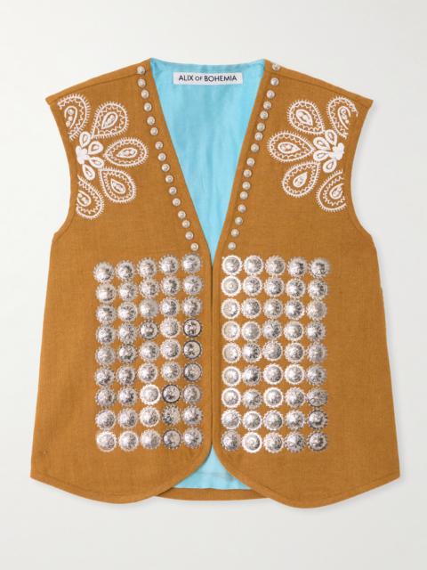 Arizona Studded Embroidered Silk Vest