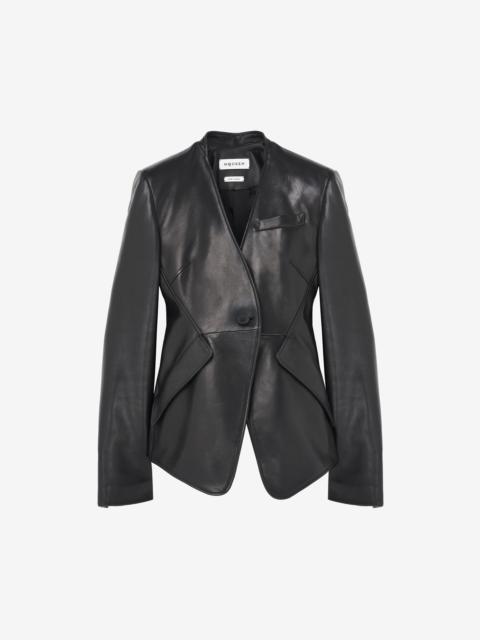 Peplum Tailored Leather Jacket
