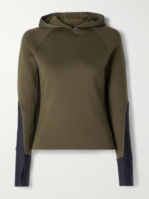 Paneled Stretch-jersey Hoodie