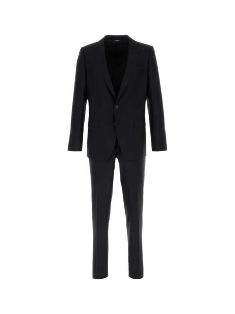 Dolce & Gabbana Men Midnight Blue Wool Blend Suit