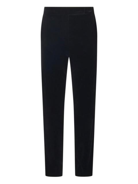 velvet-texture side-stripe trousers