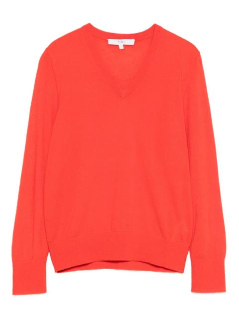 V-neck long-sleeve sweater