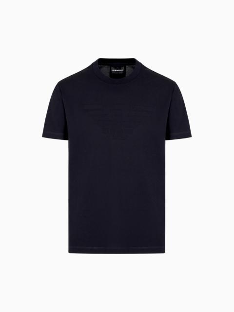 Jersey T-shirt with jacquard logo