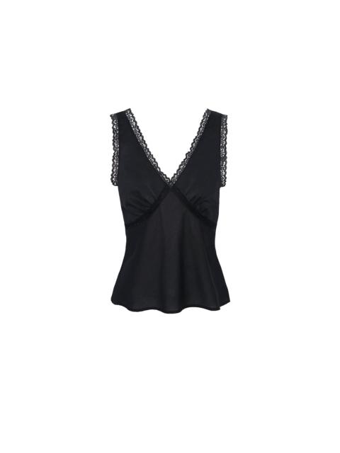 The Iris Tank: Cotton Voile Black