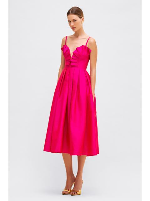 TAFFETA BLOOM MIDI DRESS