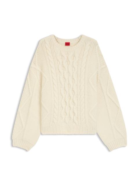 OVERSIZE-FIT SWEATER WITH CABLE KNIT