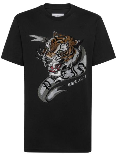 Tattoo-print cotton T-shirt