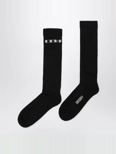 Black cotton socks with logo