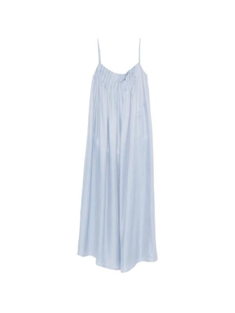 gathered-detail maxi dress