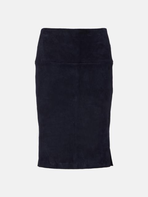 Gin suede pencil skirt