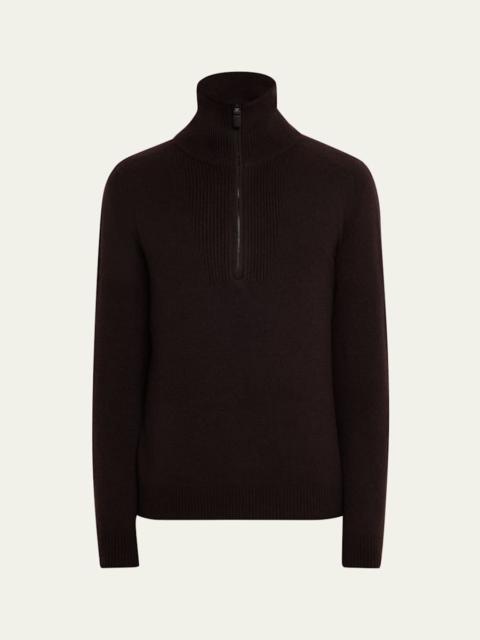 Men's Cashmere and Silk Knit Half-Zip Sweater