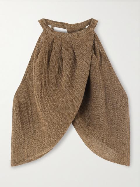 Alger Cropped Organic Linen-gauze Top