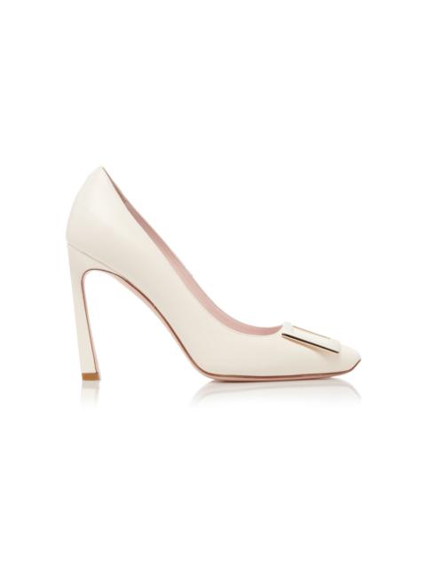 Belle Vivier Trompette Leather Pumps white