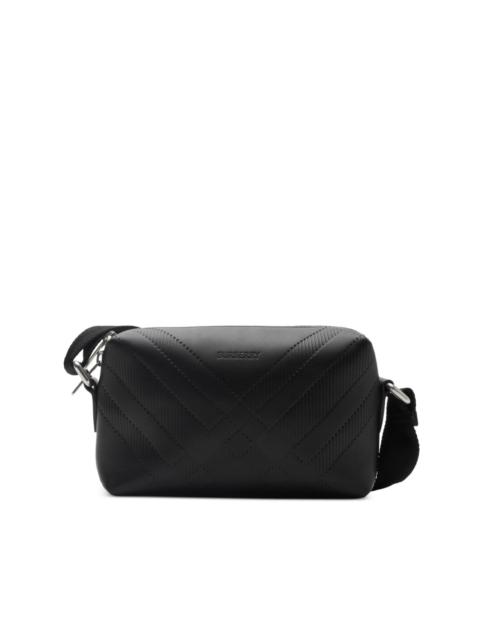embossed check crossbody bag
