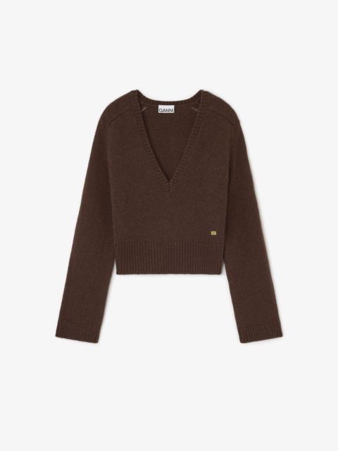 BROWN V-NECK SWEATER