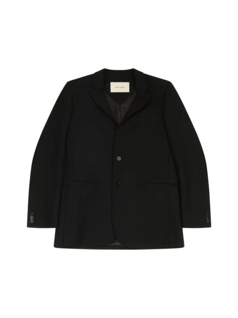 SIMPLE BREASTED BLAZER BLACK LINEN