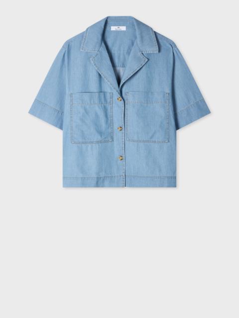 Women's Chambray Patch-Pocket Short Sleeve Shirt