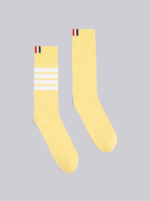 Yellow Cotton Mid-Calf 4-Bar Socks