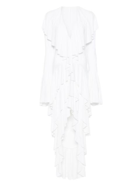 asymmetric long-sleeve dress