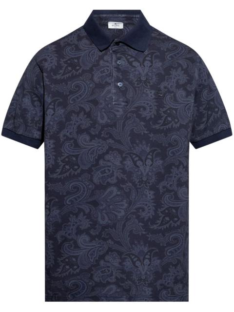 paisley-print polo shirt