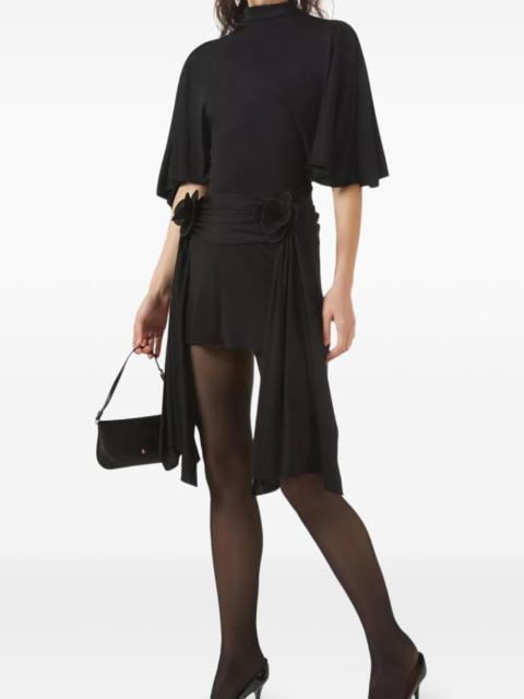 3D Lace Flower jersey mini dress