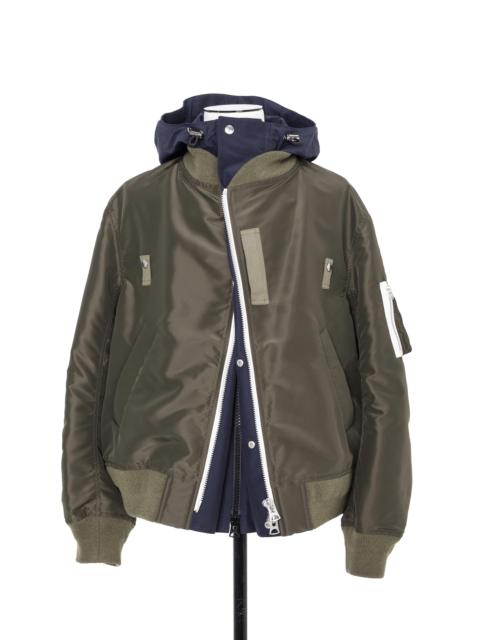 Nylon Twill x Grosgrain Blouson