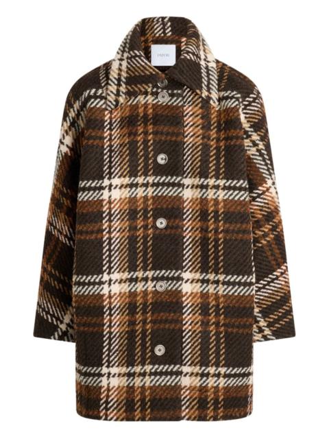 checked wool coat