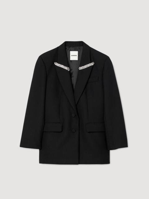 JACKET WITH RHINESTONE STRIPE