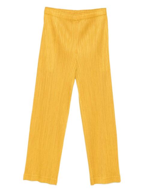 pleated straight trousers