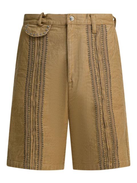 studded panel shorts