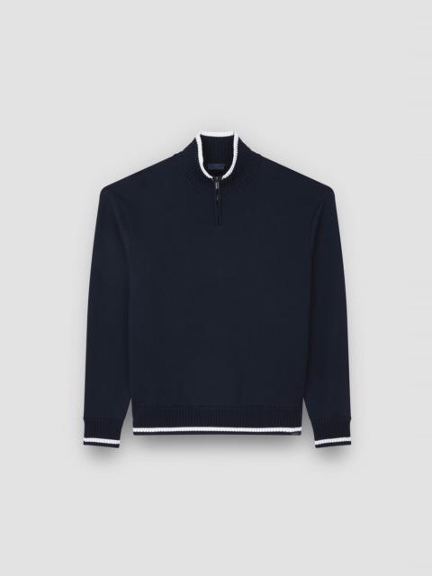 SOFT COOL TOUCH WOOL HALF ZIP SWEATER