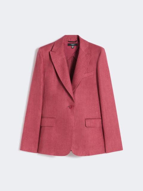 Linen canvas blazer - CHERRY