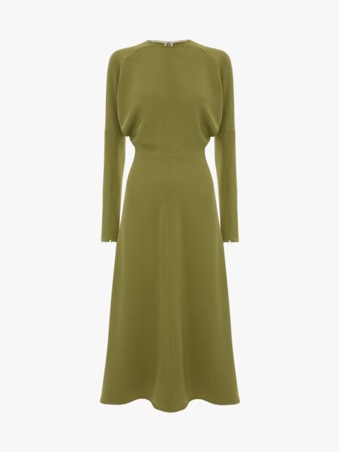 Dolman Midi Dress In Greenfinch