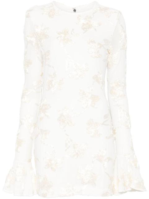 flower-mesh mini dress