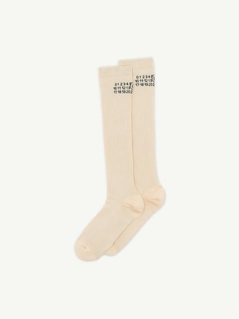 Numeric ribbed socks
