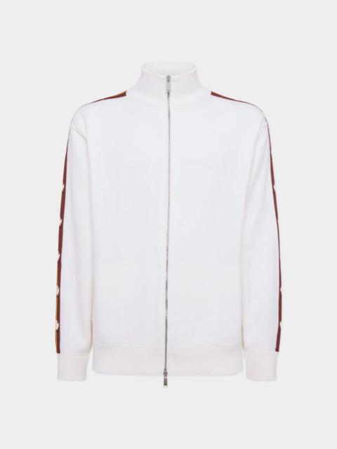 MAPLE LEAF TAPE ZIPPED CARDIGAN