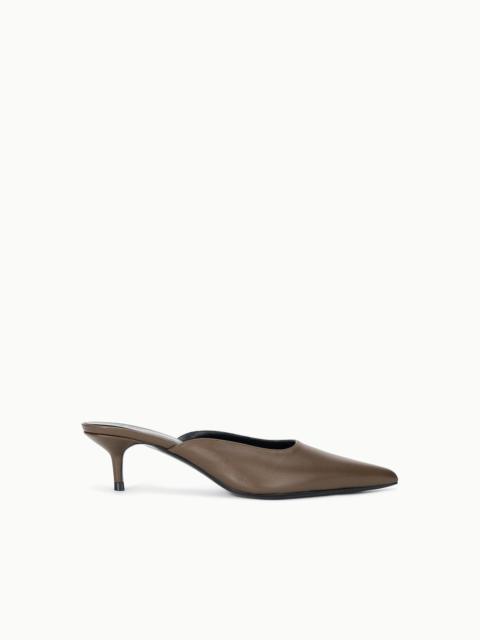STAUD SEBASTIAN KITTEN HEEL MULE TRUFFLE