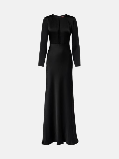 Bird satin maxi dress