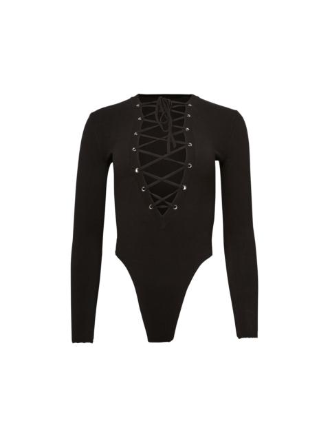 Knit Lace Up Bodysuit