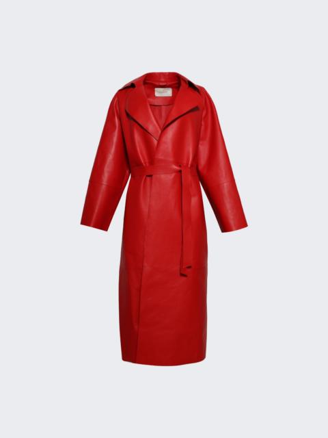Long Belted Coat Red