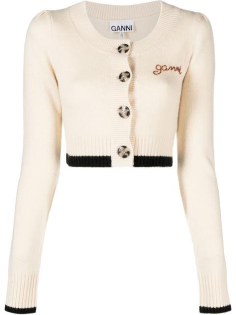 cropped round-neck cardigan