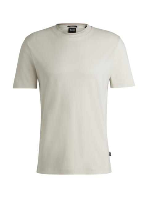 MERCERIZED-COTTON SLIM-FIT T-SHIRT WITH COLLAR STRIPE