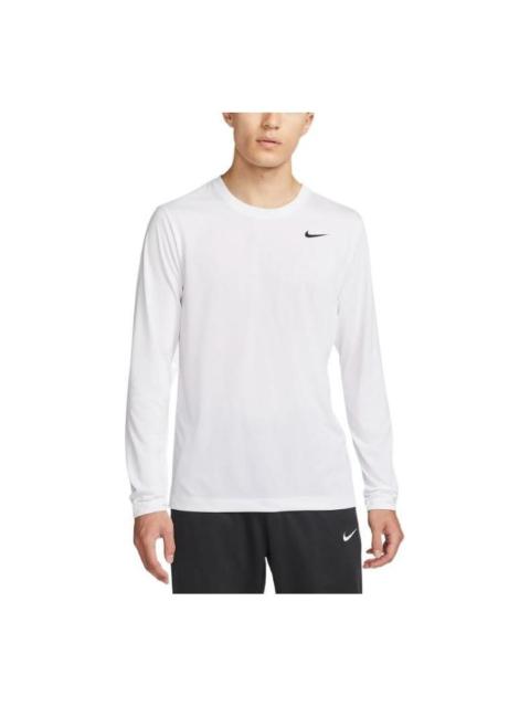 Nike Dri-FIT Logo Long-Sleeves Tee 'White' DX0994-100