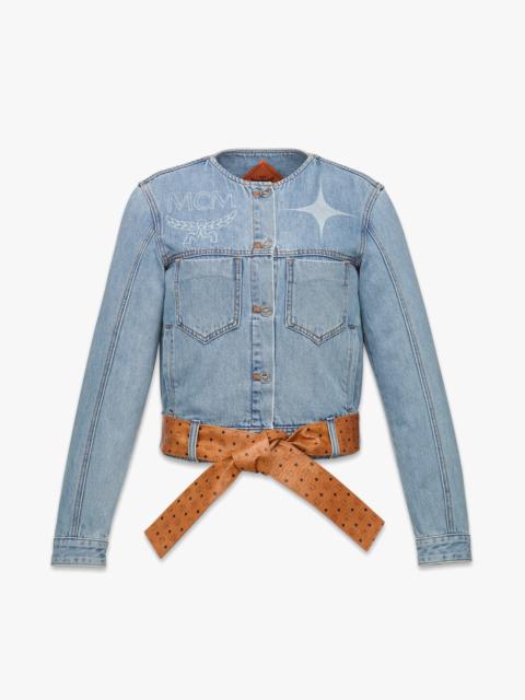 Constellation Denim Jacket With Monogram Leather Belt