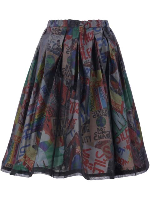 printed pleated skirt