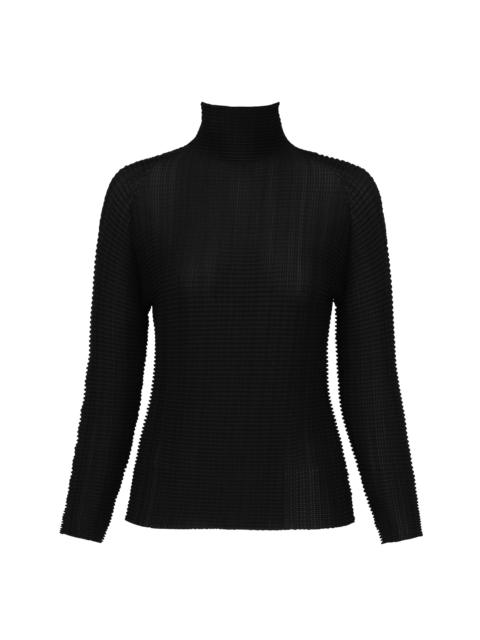 WOOLY PLEATS BK/WT-46 TOP