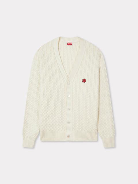 'Boke Flower' embroidered knit cardigan in cotton wool
