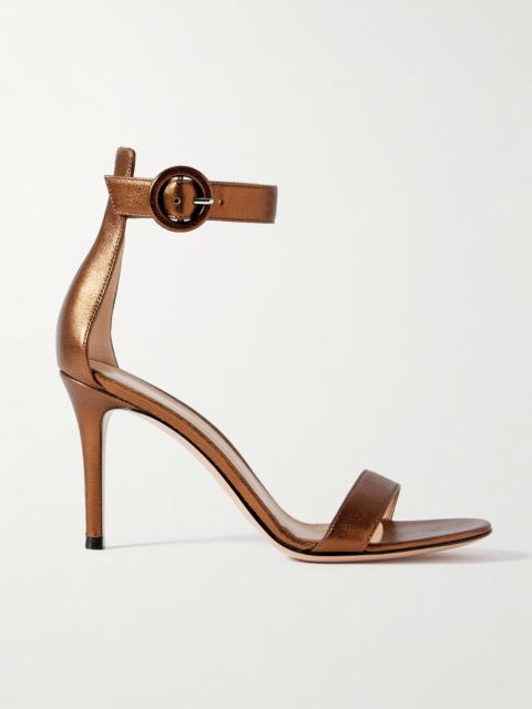 Portofino 85 Metallic Leather Sandals