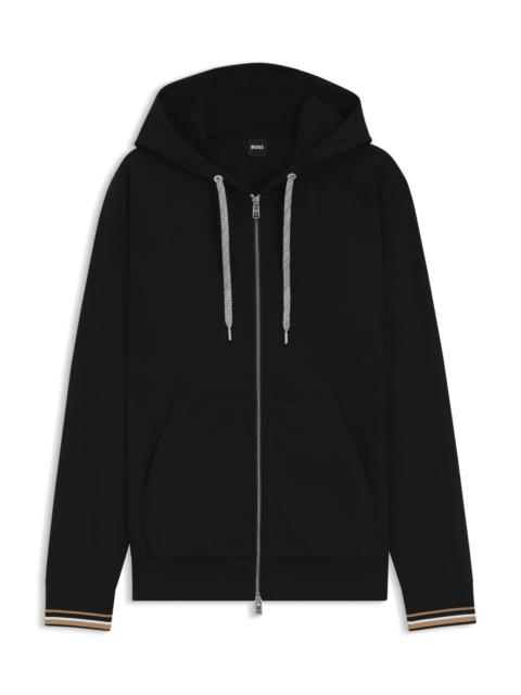 ZIP-UP HOODIE WITH PATTERNED DRAWCORDS