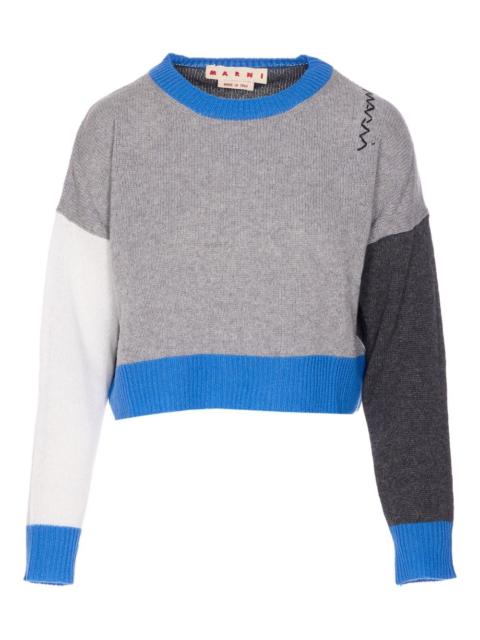 colour-block cashmere sweater